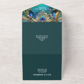 ピーコックアールヌーボーヴィンテージレトロラグジュアリー オールインワン招待状 (外側)