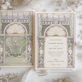 ピーコックアールヌーボー結婚ズ 招待状