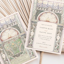 ピーコックアールヌーボー結婚ズ 招待状