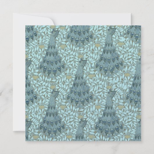 ピーコックアールヌーボー結婚式招待状 招待状 (裏面)