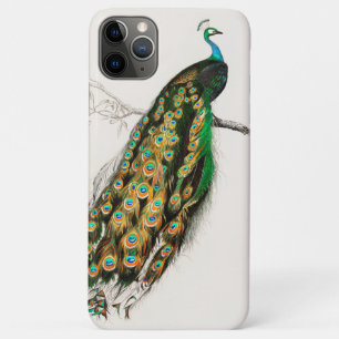 ピーコックイラストレーションヴィンテージアートプリント iPhone 11 PRO MAXケース