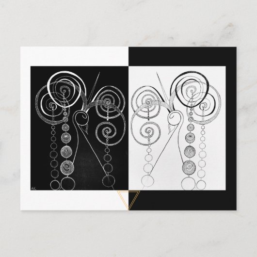 ピーコックインとヤンデュエットイラストレーション ポストカード (正面)