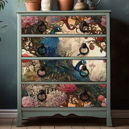 ピーコックインアエレガントツリーヴィンテージビクトリアンボー 薄葉紙