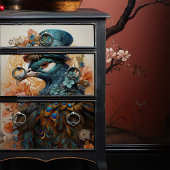 ピーコックインクロスハットビクトリアンスタイルアールヌーボー 薄葉紙