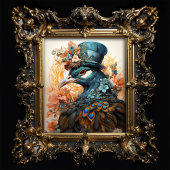 ピーコックインクロスハットビクトリアンスタイルアールヌーボー 薄葉紙