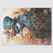 ピーコックインクロスハットビクトリアンスタイルアールヌーボー 薄葉紙 (正面)