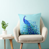 ピーコックインターコイズとコバルトブルー クッション (椅子)