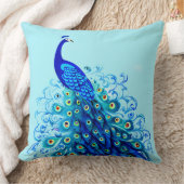 ピーコックインターコイズとコバルトブルー クッション (ブランケット)