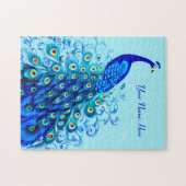 ピーコックインターコイズとコバルトブルー ジグソーパズル (横)