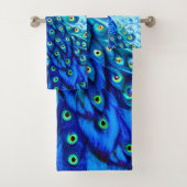 ピーコックインターコイズとコバルトブルー バスタオルセット (インサイチュ)