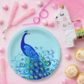 ピーコックインターコイズとコバルトブルー ペーパープレート (パーティー)