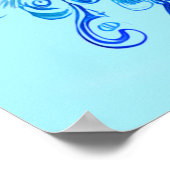 ピーコックインターコイズとコバルトブルー ポスター (角)