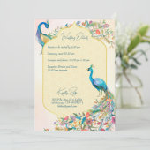 ピーコックインディアンヒンドゥー式結婚式詳細RSVP 招待状 (スタンド正面)