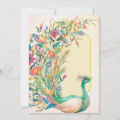 ピーコックインディアンヒンドゥー式結婚式詳細RSVP 招待状 (裏面)