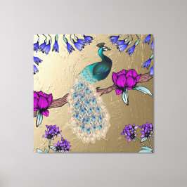 ピーコックイン金ゴールド キャンバスプリント