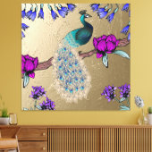 ピーコックイン金ゴールド キャンバスプリント (インサイチュ (リビング))