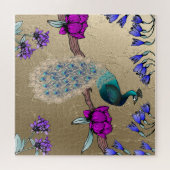 ピーコックイン金ゴールド ジグソーパズル (横)