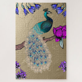 ピーコックイン金ゴールド ジグソーパズル