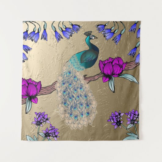 ピーコックイン金ゴールド タペストリー (正面)