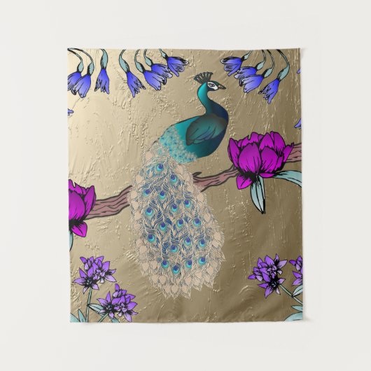 ピーコックイン金ゴールド タペストリー (正面)