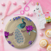 ピーコックイン金ゴールド ペーパープレート (パーティー)