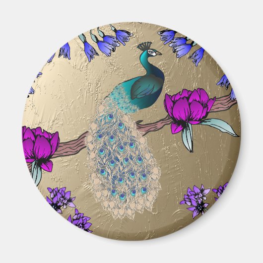 ピーコックイン金ゴールド マグネット (正面)