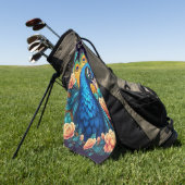 ピーコックウィズピーチバラ ゴルフタオル (グリーン)