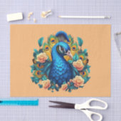 ピーコックウィズピーチバラ 薄葉紙 (クラフト)