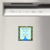 ピーコックウェディング日付磁石を保存 マグネット (インサイチュ (食洗機))