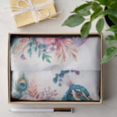 ピーコックウォーターカラフルカラーフローラアート 薄葉紙 (ギフト)