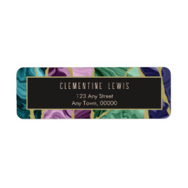 ピーコックウォーターカラーアゲート差出人住所ラベル ラベル