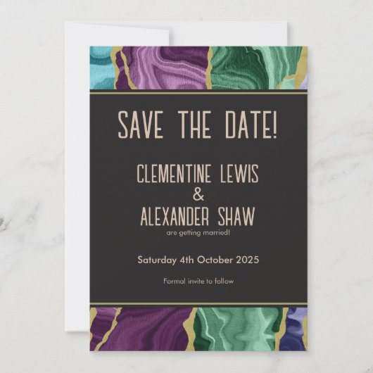 ピーコックウォーターカラーアゲート(v1) セーブザデート (正面)