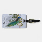 ピーコックエフェラロマンティックブルーヴィンテージ植物学 ラゲッジタグ (正面横)