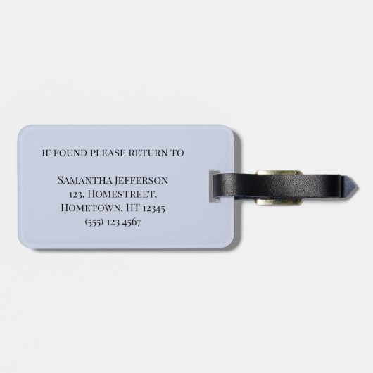 ピーコックエフェラロマンティックブルーヴィンテージ植物学 ラゲッジタグ (裏面横)