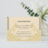 ピーコックエレガンスとアールデコしゃれている結婚の エンクロージャーカード (スタンド正面)