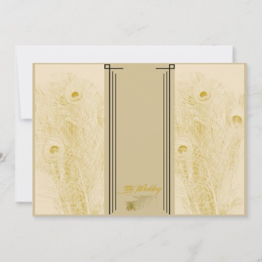 ピーコックエレガンスアールデコしゃれている結婚式招待状 招待状 (裏面)