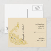 ピーコックエレガンスアールデコRSVPポストカード インビテーションポストカード (正面/裏面)