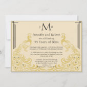 ピーコックエレガンス結婚アールデコ記念日 招待状 (正面)