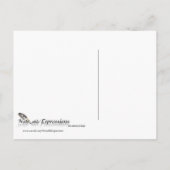 ピーコックエレガンスinブラック、金ゴールド、およびホワイト インビテーションポストカード (裏面)