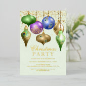 ピーコックエレガントオーナメントクリスマスパーティー 箔招待状 (立ち正面)