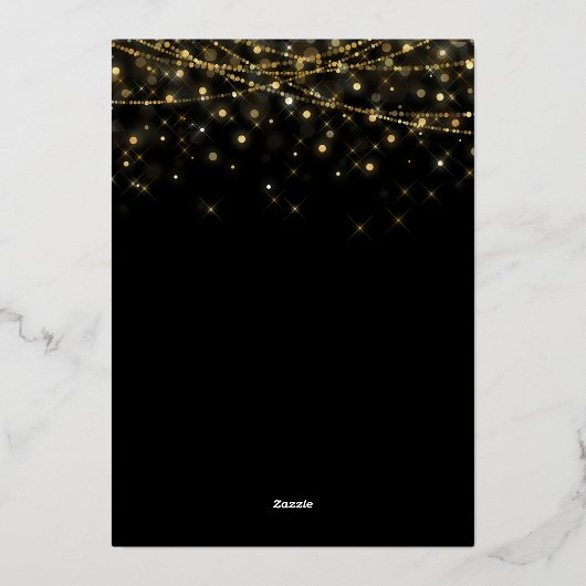 ピーコックエレガントオーナメントクリスマスパーティー 箔招待状 (裏面)