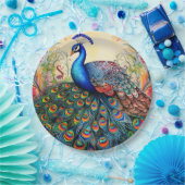 ピーコックエレガントフローラかわいらし ペーパープレート (パーティー)