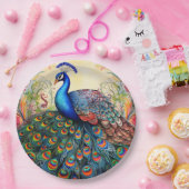 ピーコックエレガントフローラかわいらし ペーパープレート (パーティー)