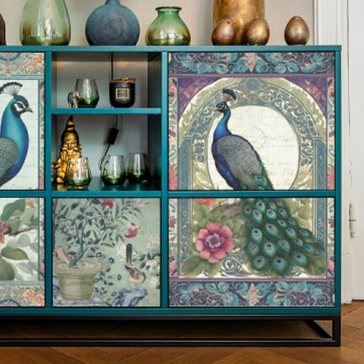 ピーコックエレガントフローラエフェメラパープルデクページ 薄葉紙