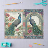 ピーコックエレガントボタニカルエフェメラペアデクページ 薄葉紙 (クラフト)