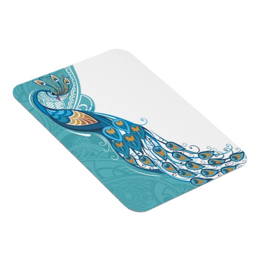 ピーコックオンティール(緑がかった色)イラストレーション マグネット (右側)