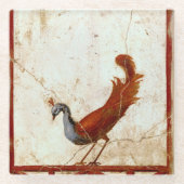 ピーコックオンフレスコ古代ローマアンティーク絵画ズ ガラスコースター (正面)