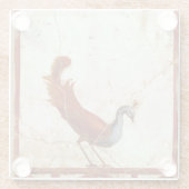 ピーコックオンフレスコ古代ローマアンティーク絵画ズ ガラスコースター (裏面)