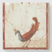 ピーコックオンフレスコ古代ローマアンティーク絵画ズ ストーンコースター (正面)