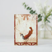 ピーコックオンフレスコ古代ローマアンティーク絵画ズ ポストカード (スタンド正面)